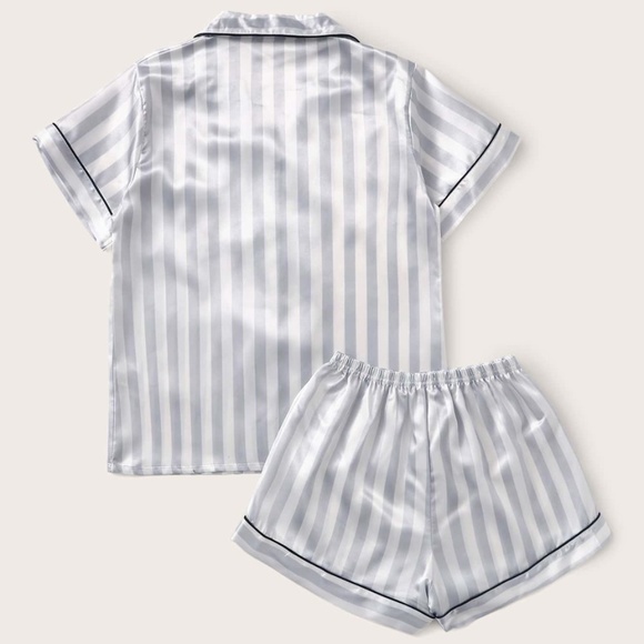 NWT! Striped Short-Sleeve Pajama Set w/ Shorts - Picture 2 of 3